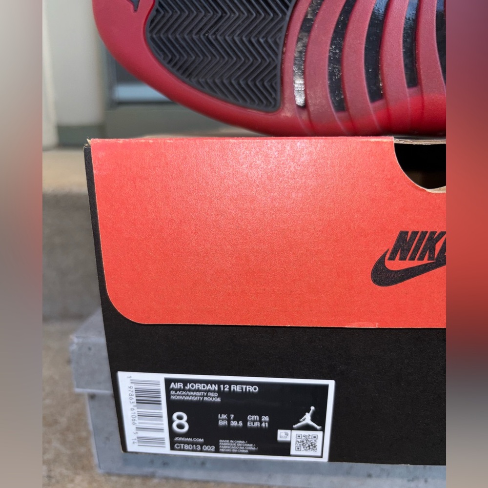 Air Jordan 12 retro OG  ‘Flu Game’(2024) Sz 8 men’s , like Brand new - Picture 10 of 10